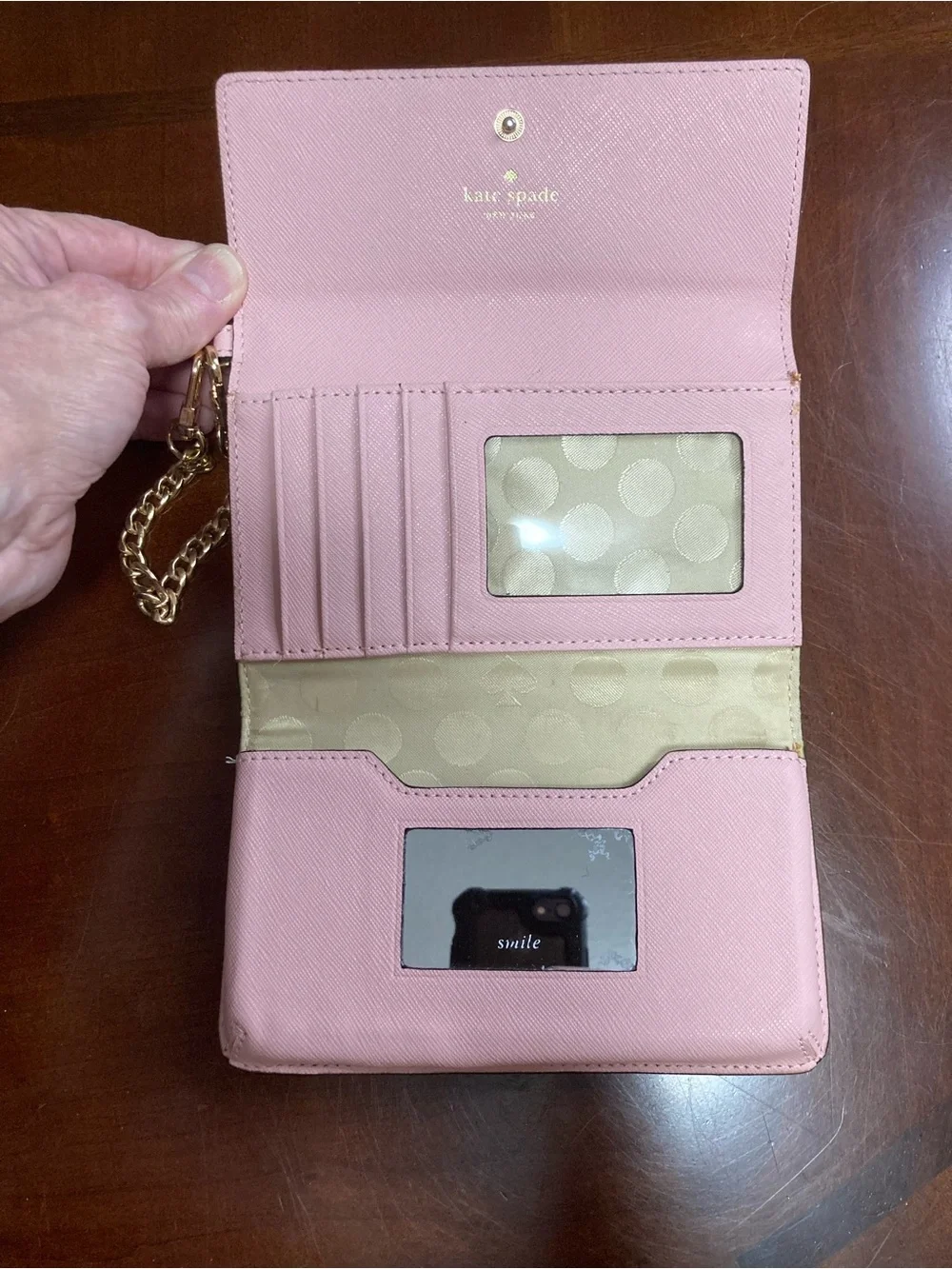 Kate Spade New York Cedar Street Tri-Fold Saffiano Leather Wallet/Wristlet NWOT
